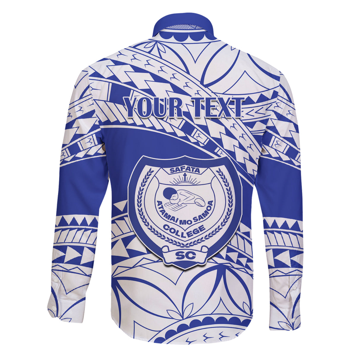 Personalised Samoa Safata College Family Matching Off Shoulder Short Dress and Hawaiian Shirt Samoan Pattern LT14 - Polynesian Pride
