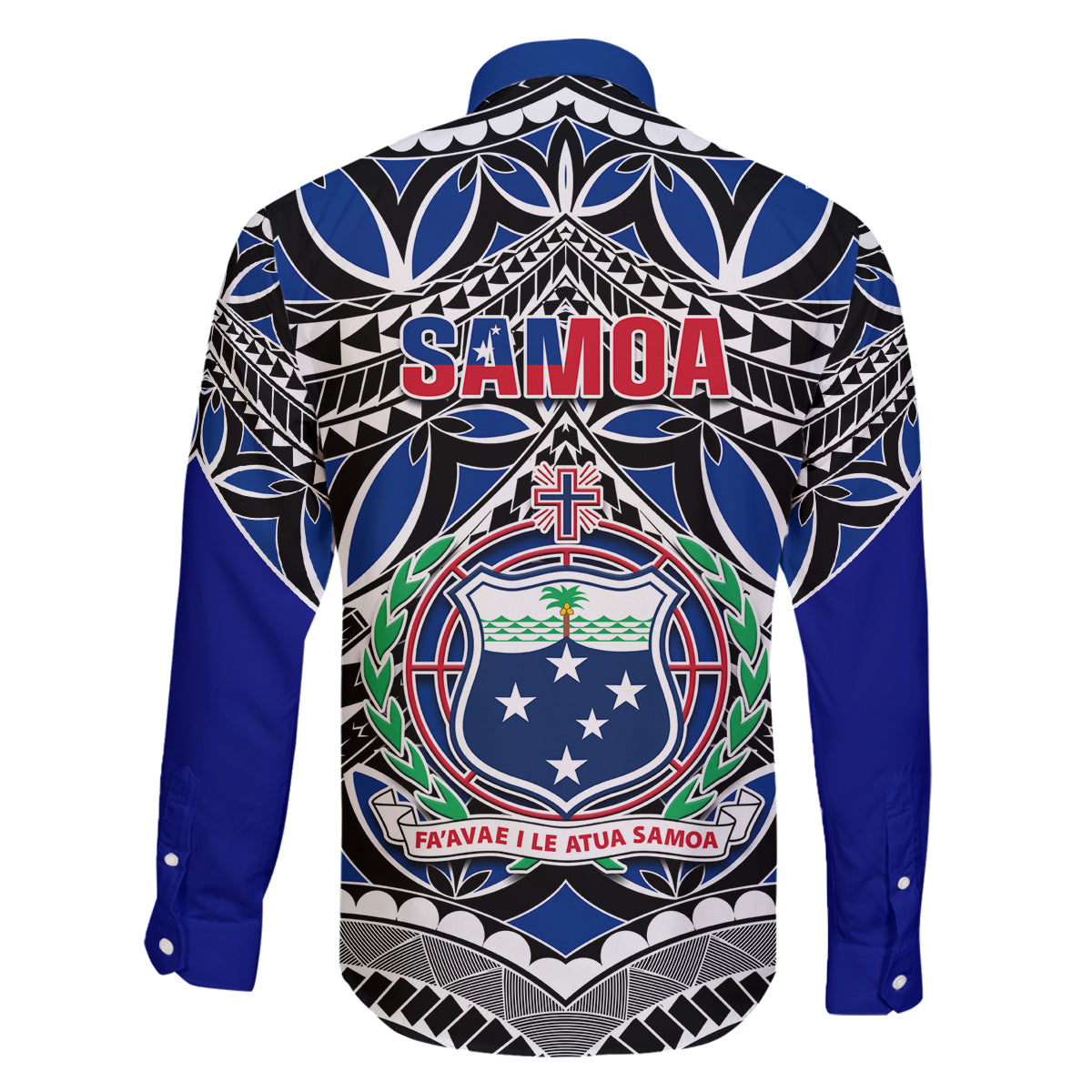 Samoa 685 Family Matching Off Shoulder Short Dress and Hawaiian Shirt Samoan Coat Of Arms Simple Style LT14 - Polynesian Pride