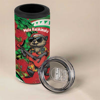Mele Kalikimaka Hawaii 4 in 1 Can Cooler Tumbler Mongoose Santa With Ohia Lehua LT14 - Polynesian Pride