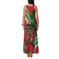 Mele Kalikimaka Hawaii Family Matching Tank Maxi Dress and Hawaiian Shirt Mongoose Santa With Ohia Lehua LT14 - Polynesian Pride
