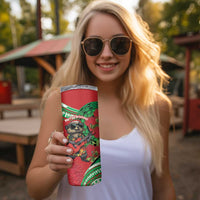 Mele Kalikimaka Hawaii Skinny Tumbler Mongoose Santa With Ohia Lehua LT14 - Polynesian Pride