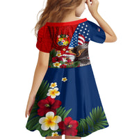 United States And Tonga Family Matching Tank Maxi Dress and Hawaiian Shirt USA Flag Eagle Mix Tongan Coat Of Arms Ngatu Pattern LT14 - Polynesian Pride