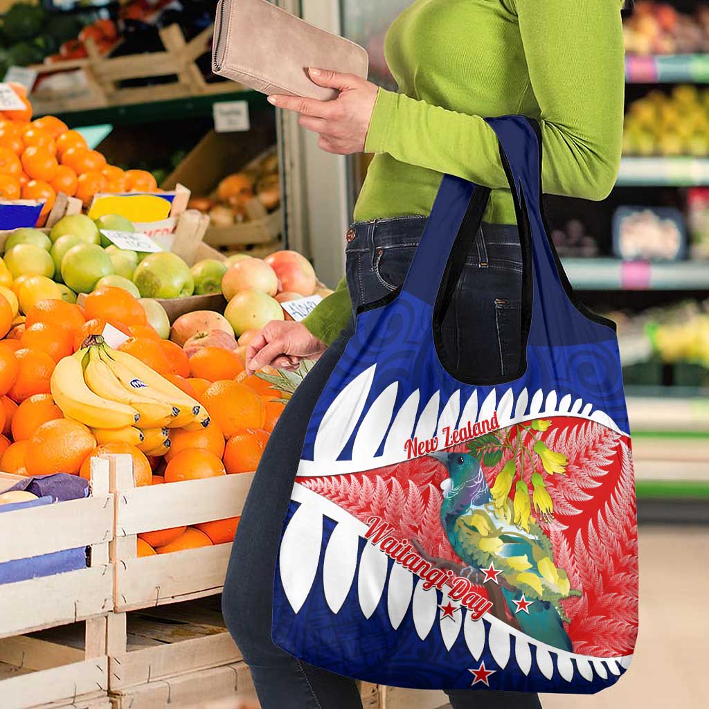 New Zealand Waitangi Day Grocery Bag NZ Maori Tui Bird With Kowhai Flowers LT14 - Polynesian Pride