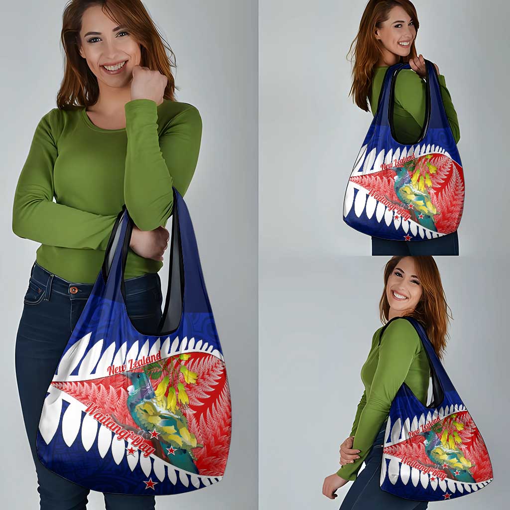 New Zealand Waitangi Day Grocery Bag NZ Maori Tui Bird With Kowhai Flowers LT14 - Polynesian Pride