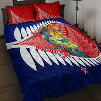New Zealand Waitangi Day Quilt Bed Set NZ Maori Tui Bird With Kowhai Flowers LT14 - Polynesian Pride