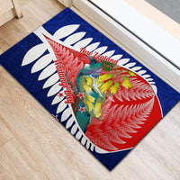 New Zealand Waitangi Day Rubber Doormat NZ Maori Tui Bird With Kowhai Flowers LT14 - Polynesian Pride