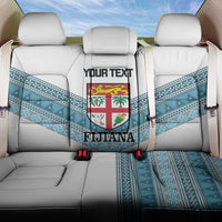 Custom Fiji Tapa Rugby 2025 Back Car Seat Cover Go Champions Fijiana LT14 One Size White - Polynesian Pride