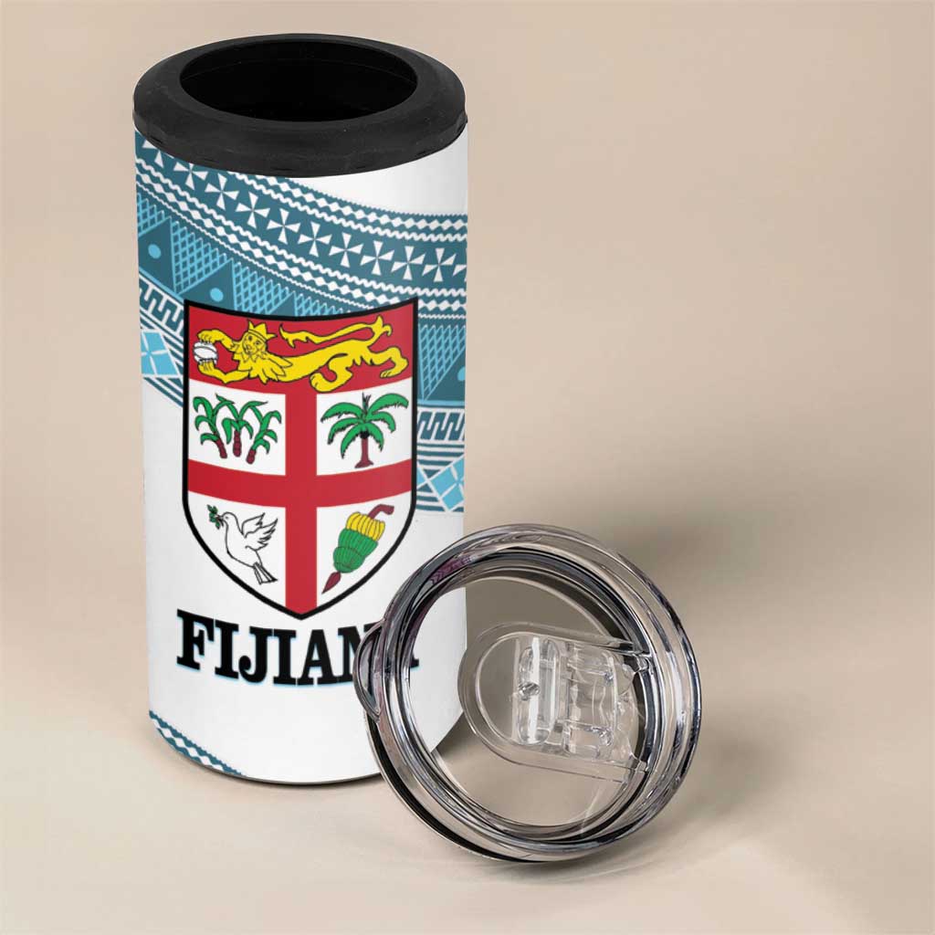 Custom Fiji Tapa Rugby 2025 4 in 1 Can Cooler Tumbler Go Champions Fijiana LT14 - Polynesian Pride