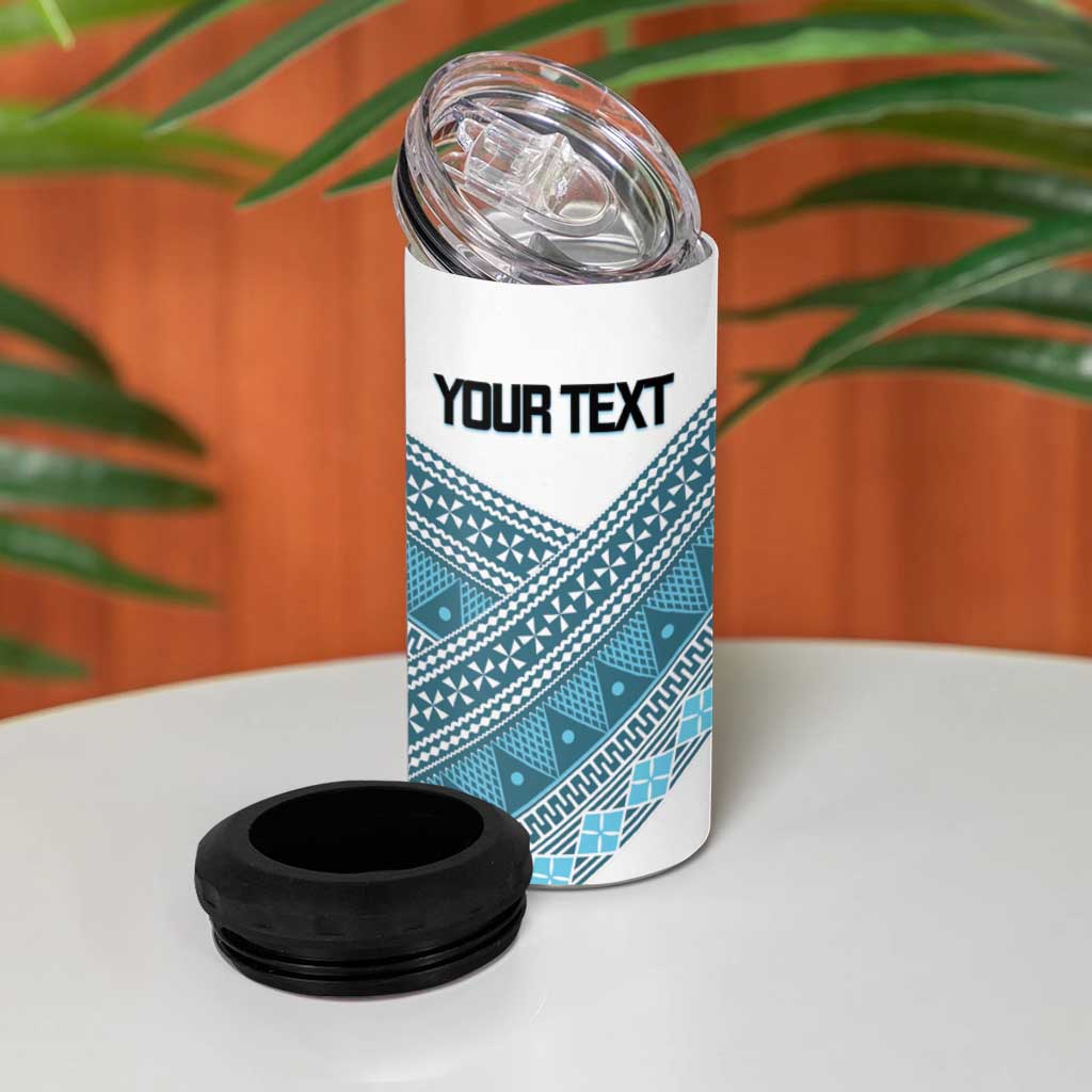 Custom Fiji Tapa Rugby 2025 4 in 1 Can Cooler Tumbler Go Champions Fijiana LT14 - Polynesian Pride