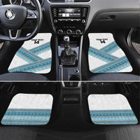 Custom Fiji Tapa Rugby 2025 Car Mats Go Champions Fijiana LT14 Set 4pcs White - Polynesian Pride