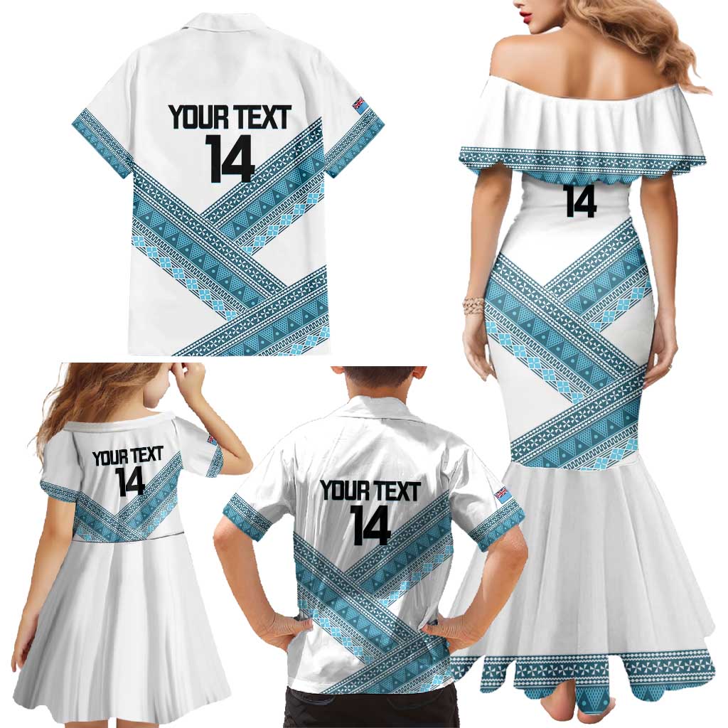 Custom Fiji Tapa Rugby 2025 Family Matching Mermaid Dress and Hawaiian Shirt Go Champions Fijiana LT14 - Polynesian Pride