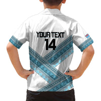 Custom Fiji Tapa Rugby 2025 Family Matching Off The Shoulder Long Sleeve Dress and Hawaiian Shirt Go Champions Fijiana LT14 - Polynesian Pride