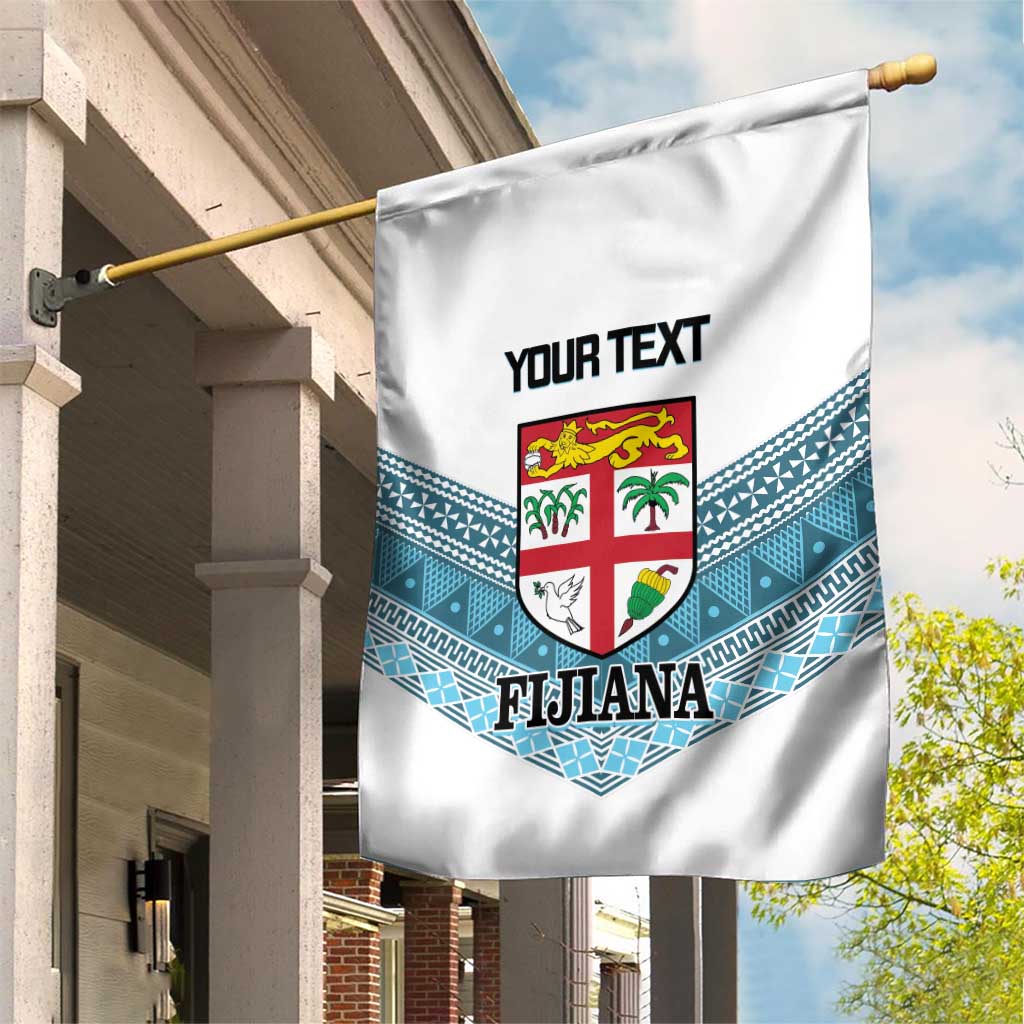 Custom Fiji Tapa Rugby 2025 Garden Flag Go Champions Fijiana LT14 House Flag White - Polynesian Pride