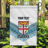 Custom Fiji Tapa Rugby 2025 Garden Flag Go Champions Fijiana LT14 Garden Flag White - Polynesian Pride