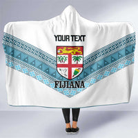 Custom Fiji Tapa Rugby 2025 Hooded Blanket Go Champions Fijiana LT14 One Size White - Polynesian Pride