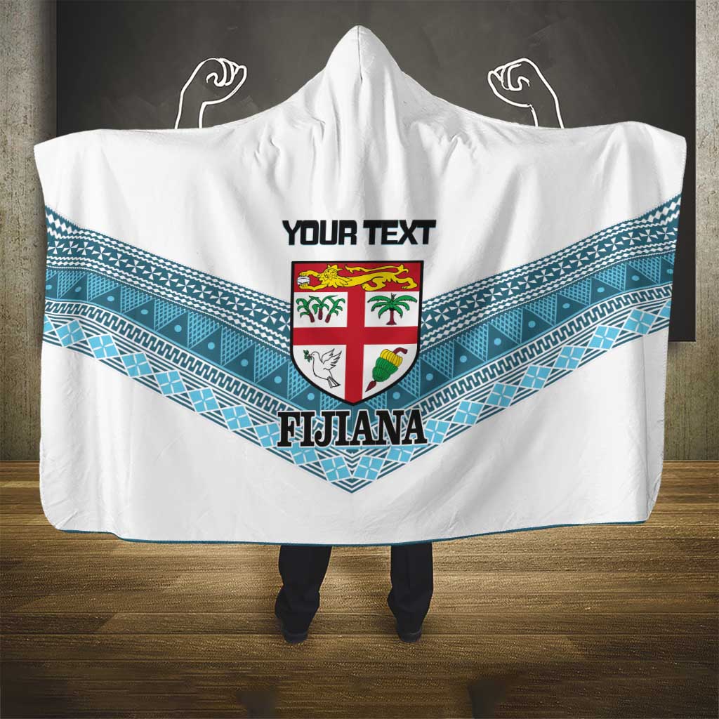 Custom Fiji Tapa Rugby 2025 Hooded Blanket Go Champions Fijiana LT14 - Polynesian Pride