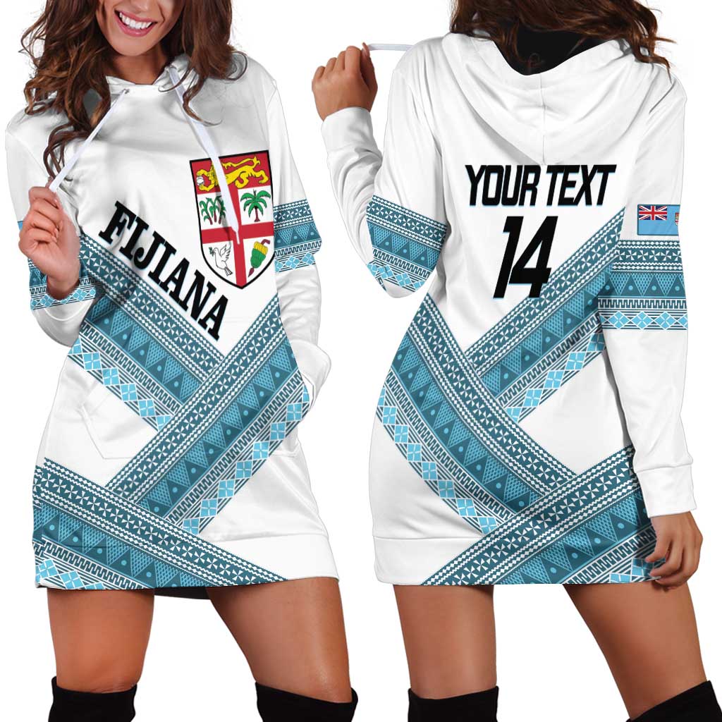 Custom Fiji Tapa Rugby 2025 Hoodie Dress Go Champions Fijiana LT14 - Polynesian Pride