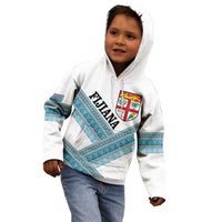 Custom Fiji Tapa Rugby 2025 Kid Hoodie Go Champions Fijiana LT14 - Polynesian Pride