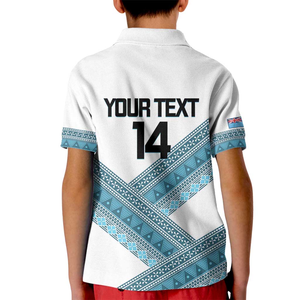 Custom Fiji Tapa Rugby 2025 Kid Polo Shirt Go Champions Fijiana LT14 - Polynesian Pride