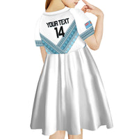 Custom Fiji Tapa Rugby 2025 Kid Short Sleeve Dress Go Champions Fijiana LT14 - Polynesian Pride