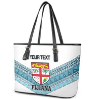 Custom Fiji Tapa Rugby 2025 Leather Tote Bag Go Champions Fijiana LT14 - Polynesian Pride
