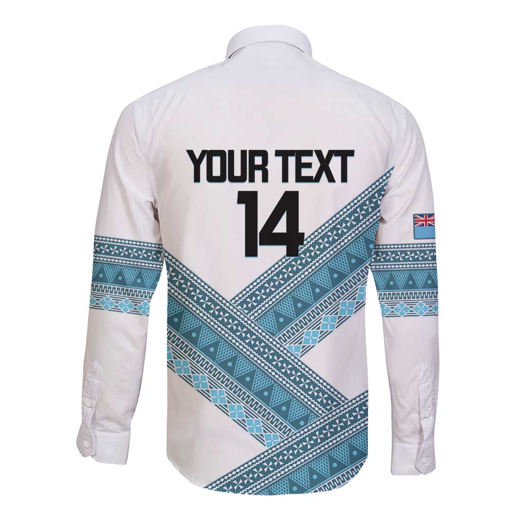 Custom Fiji Tapa Rugby 2025 Long Sleeve Button Shirt Go Champions Fijiana LT14 - Polynesian Pride