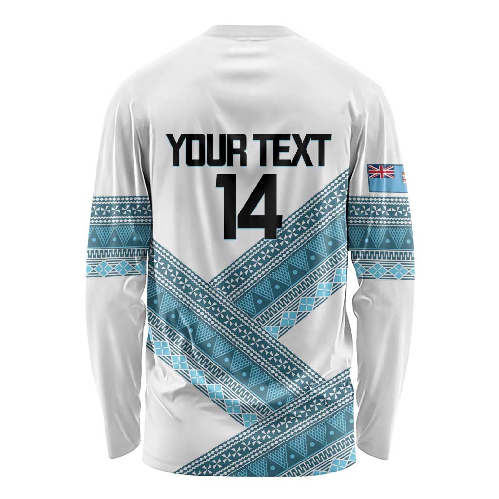 Custom Fiji Tapa Rugby 2025 Long Sleeve Shirt Go Champions Fijiana LT14 - Polynesian Pride