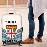 Custom Fiji Tapa Rugby 2025 Luggage Cover Go Champions Fijiana LT14 White - Polynesian Pride