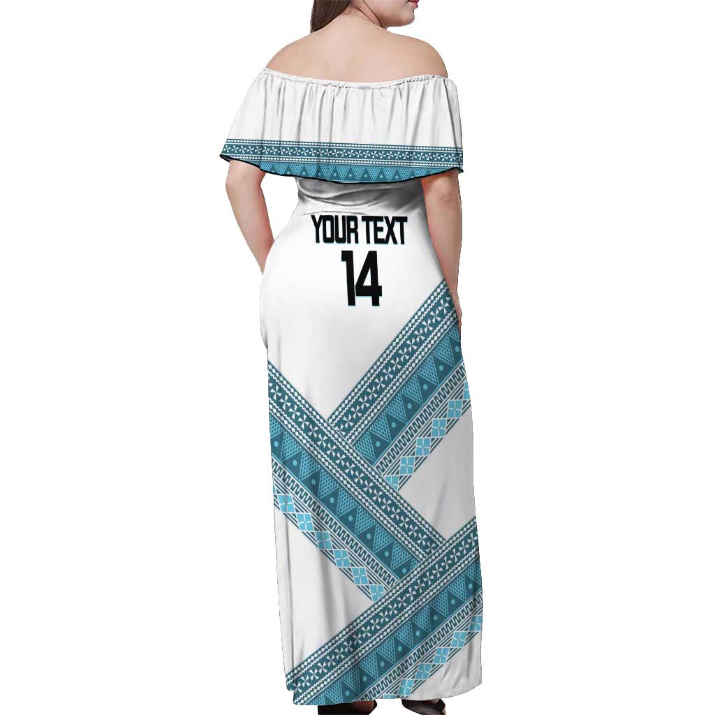 Custom Fiji Tapa Rugby 2025 Off Shoulder Maxi Dress Go Champions Fijiana LT14 - Polynesian Pride