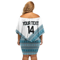 Custom Fiji Tapa Rugby 2025 Off Shoulder Short Dress Go Champions Fijiana LT14 - Polynesian Pride