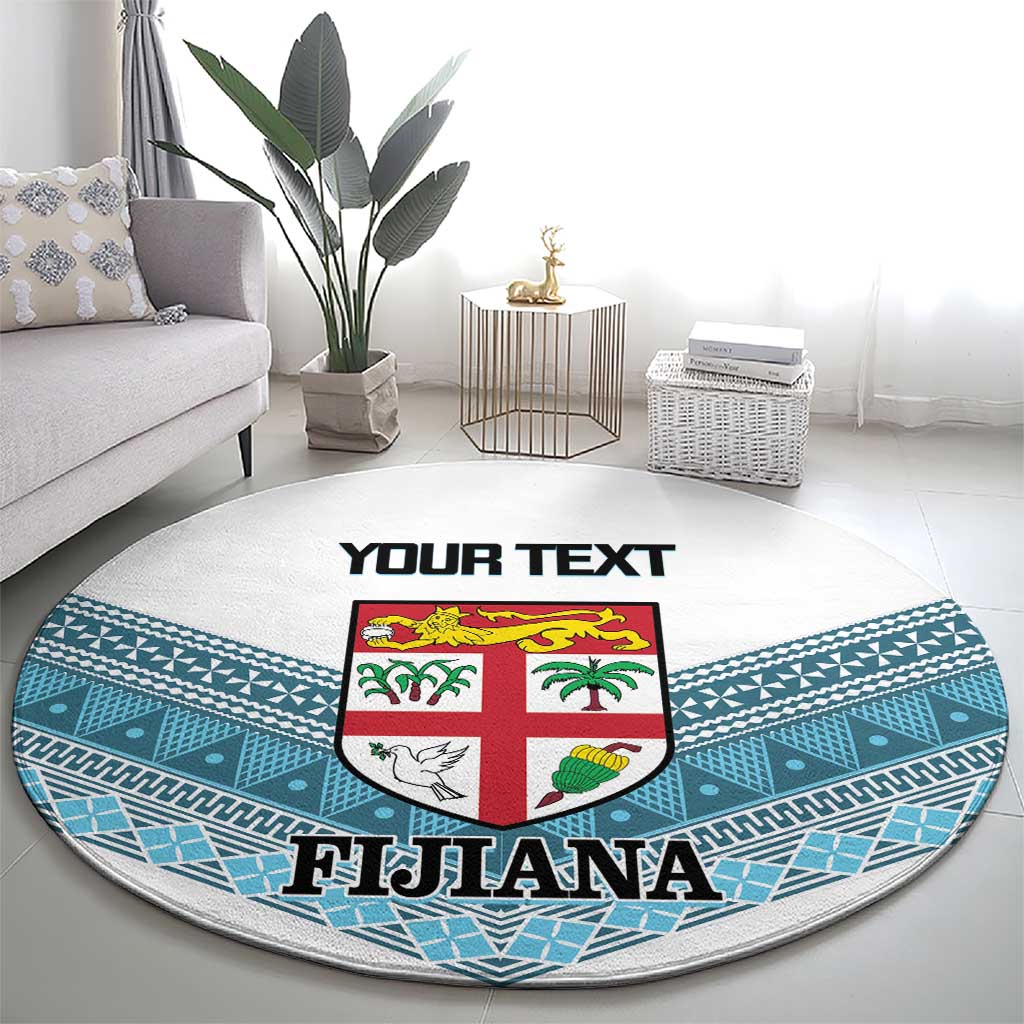 Custom Fiji Tapa Rugby 2025 Round Carpet Go Champions Fijiana LT14 - Polynesian Pride