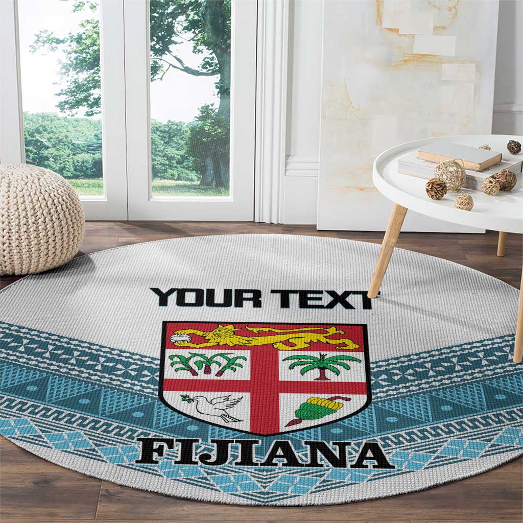 Custom Fiji Tapa Rugby 2025 Round Carpet Go Champions Fijiana LT14 - Polynesian Pride