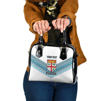 Custom Fiji Tapa Rugby 2025 Shoulder Handbag Go Champions Fijiana LT14 One Size White - Polynesian Pride