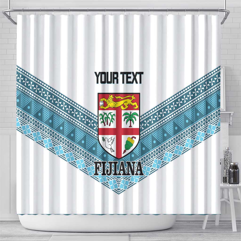 Custom Fiji Tapa Rugby 2025 Shower Curtain Go Champions Fijiana LT14 - Polynesian Pride