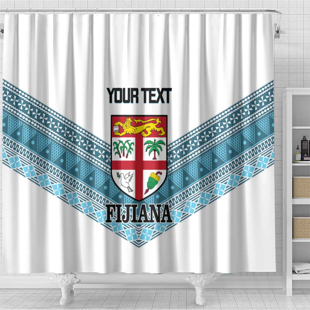Custom Fiji Tapa Rugby 2025 Shower Curtain Go Champions Fijiana LT14 - Polynesian Pride