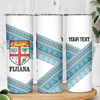 Custom Fiji Tapa Rugby 2025 Skinny Tumbler Go Champions Fijiana LT14 - Polynesian Pride