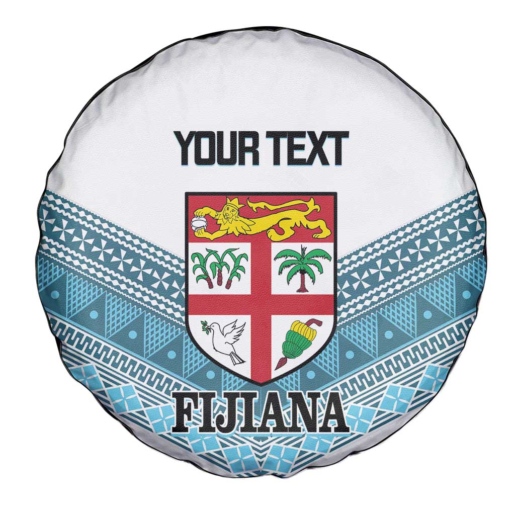 Custom Fiji Tapa Rugby 2025 Spare Tire Cover Go Champions Fijiana LT14 - Polynesian Pride