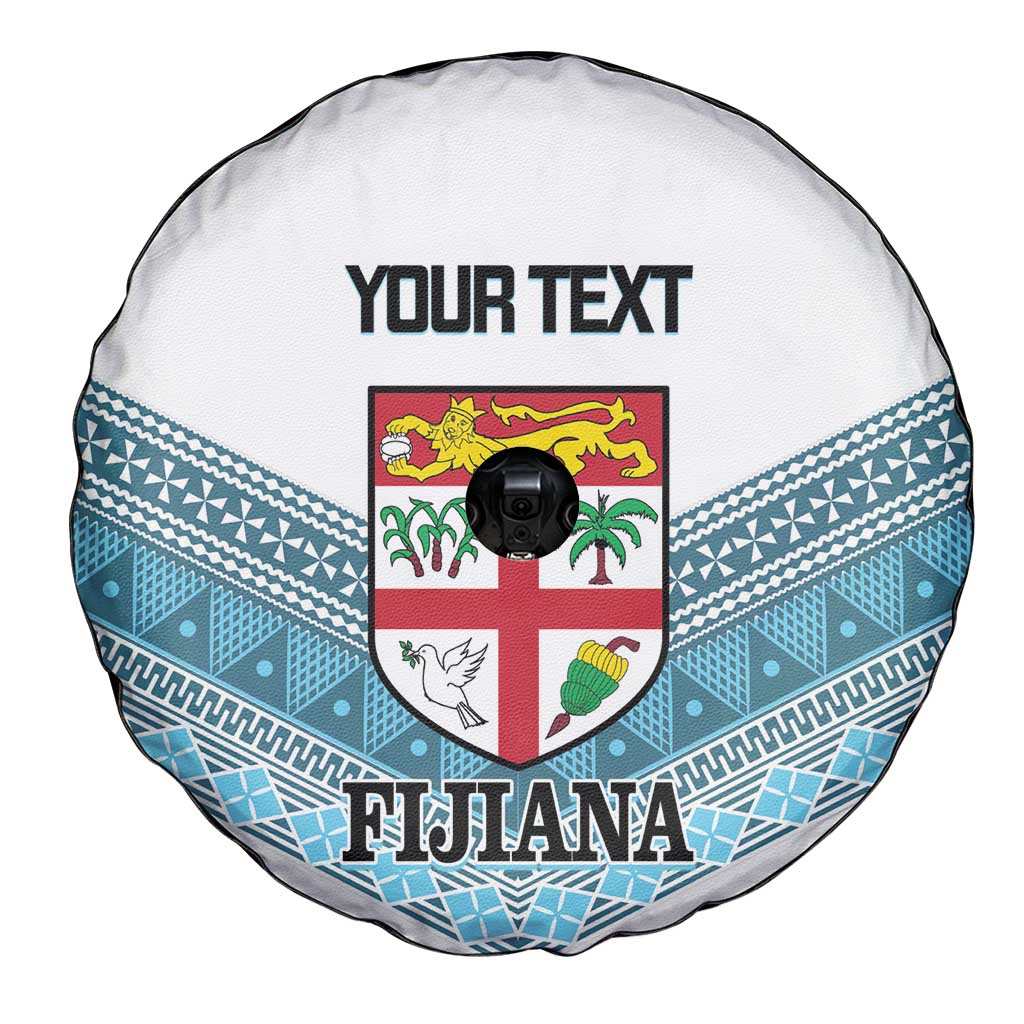 Custom Fiji Tapa Rugby 2025 Spare Tire Cover Go Champions Fijiana LT14 - Polynesian Pride