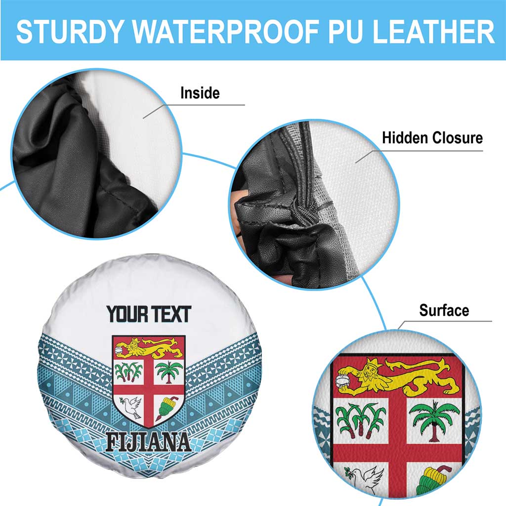 Custom Fiji Tapa Rugby 2025 Spare Tire Cover Go Champions Fijiana LT14 - Polynesian Pride