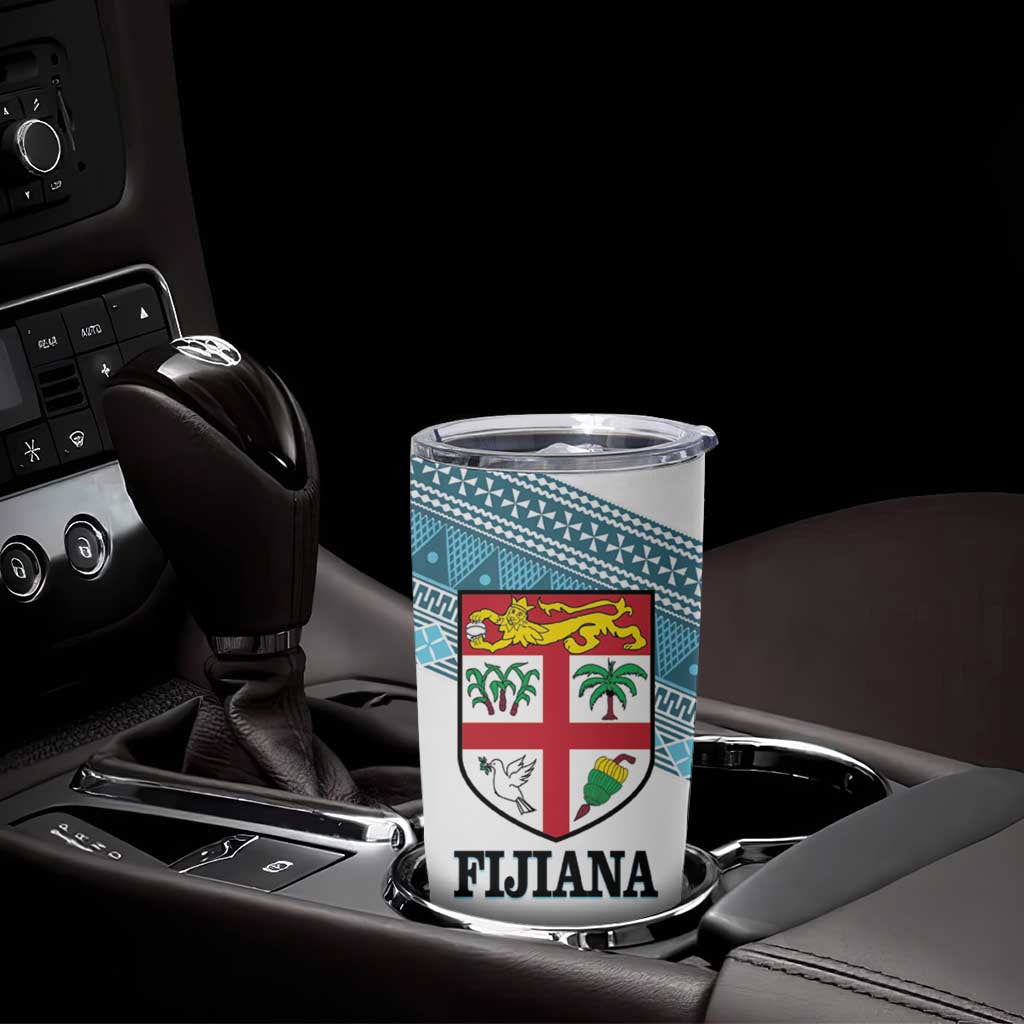 Custom Fiji Tapa Rugby 2025 Tumbler Cup Go Champions Fijiana LT14 - Polynesian Pride