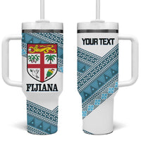 Custom Fiji Tapa Rugby 2025 Tumbler With Handle Go Champions Fijiana LT14 One Size: 40 oz White - Polynesian Pride