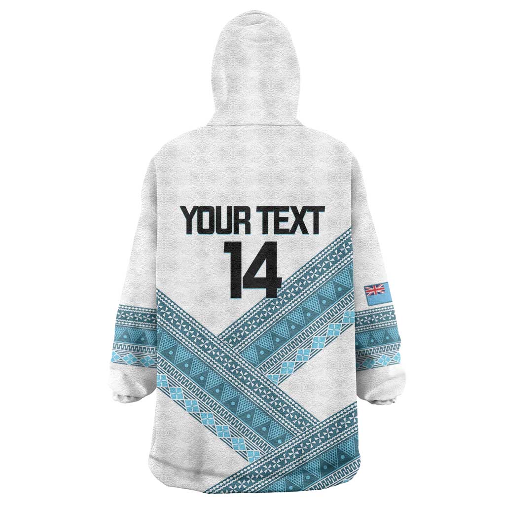 Custom Fiji Tapa Rugby 2025 Wearable Blanket Hoodie Go Champions Fijiana LT14 - Polynesian Pride