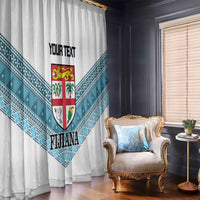 Custom Fiji Tapa Rugby 2025 Window Curtain Go Champions Fijiana LT14 - Polynesian Pride