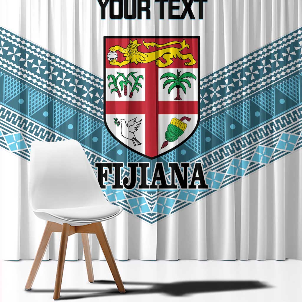 Custom Fiji Tapa Rugby 2025 Window Curtain Go Champions Fijiana LT14 - Polynesian Pride
