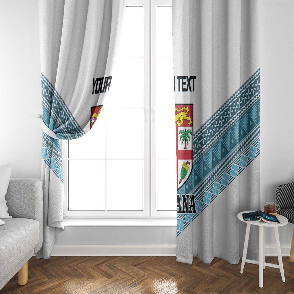Custom Fiji Tapa Rugby 2025 Window Curtain Go Champions Fijiana LT14 - Polynesian Pride