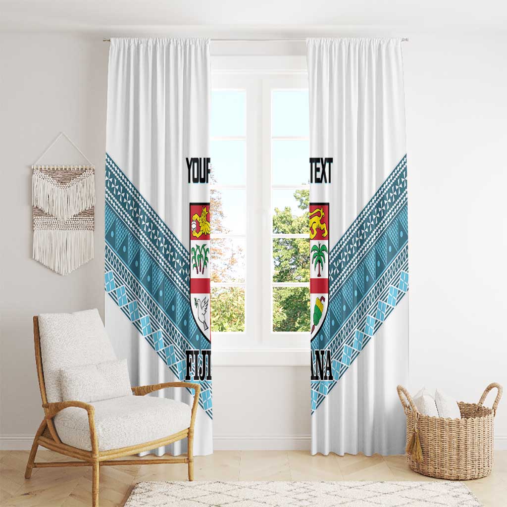 Custom Fiji Tapa Rugby 2025 Window Curtain Go Champions Fijiana LT14 - Polynesian Pride