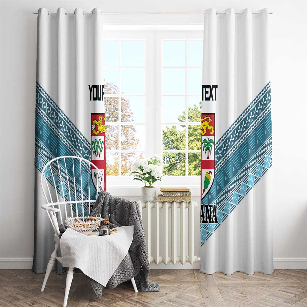 Custom Fiji Tapa Rugby 2025 Window Curtain Go Champions Fijiana LT14 - Polynesian Pride