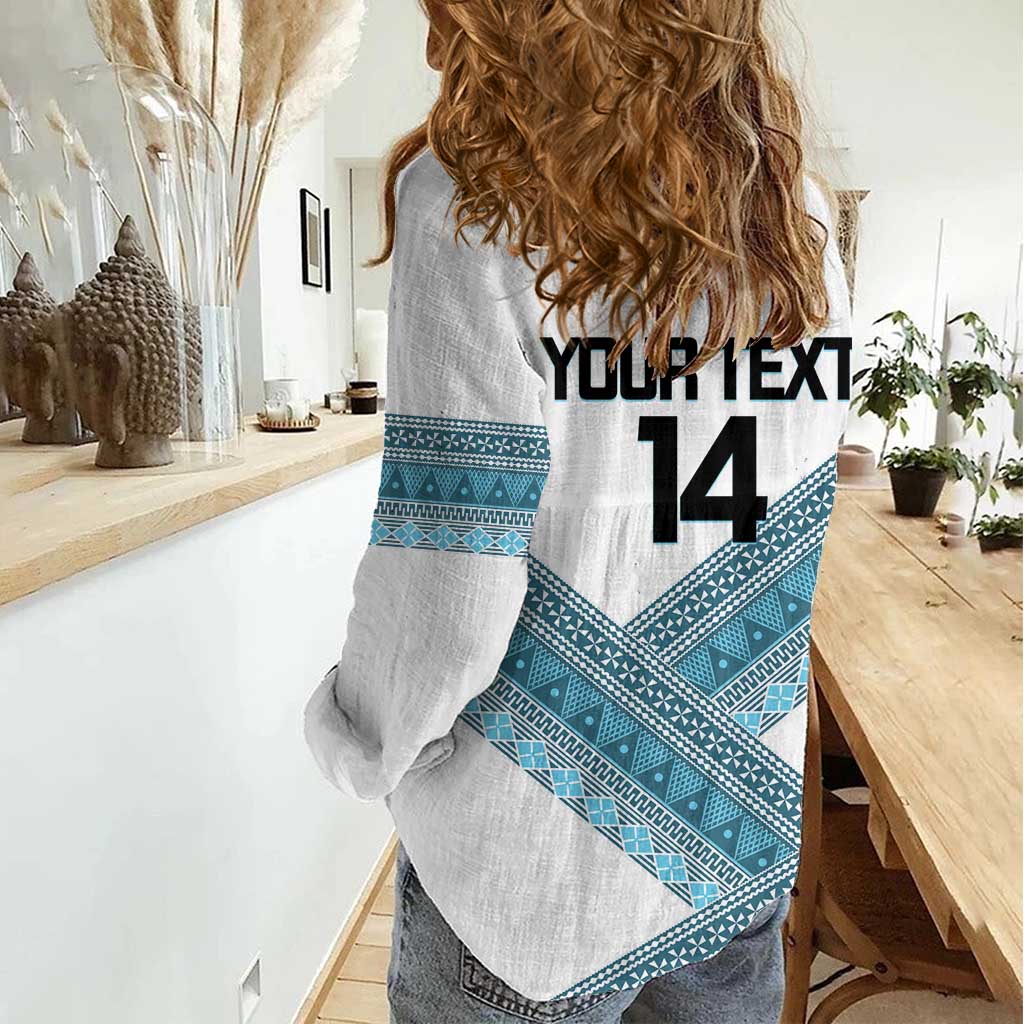 Custom Fiji Tapa Rugby 2025 Women Casual Shirt Go Champions Fijiana LT14 - Polynesian Pride