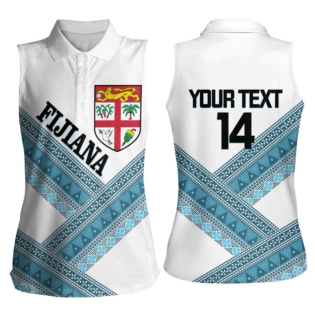 Custom Fiji Tapa Rugby 2025 Women Sleeveless Polo Shirt Go Champions Fijiana LT14 - Polynesian Pride