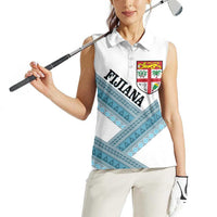 Custom Fiji Tapa Rugby 2025 Women Sleeveless Polo Shirt Go Champions Fijiana LT14 - Polynesian Pride